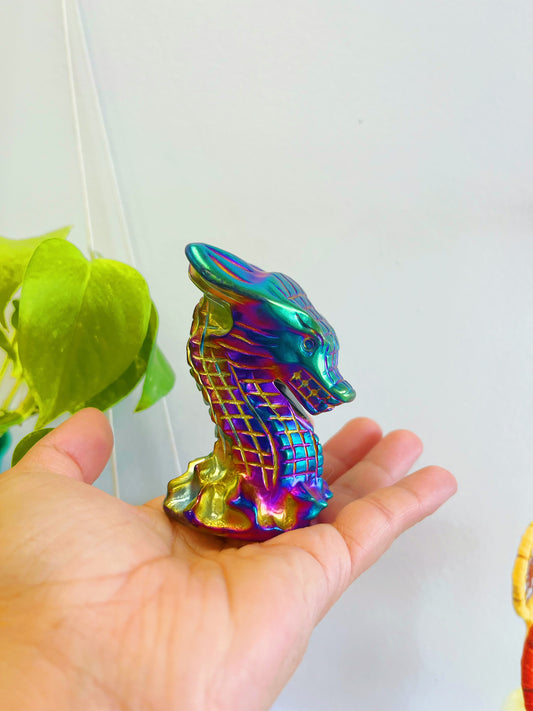 Titanium Obsidian Dragon Head Carving