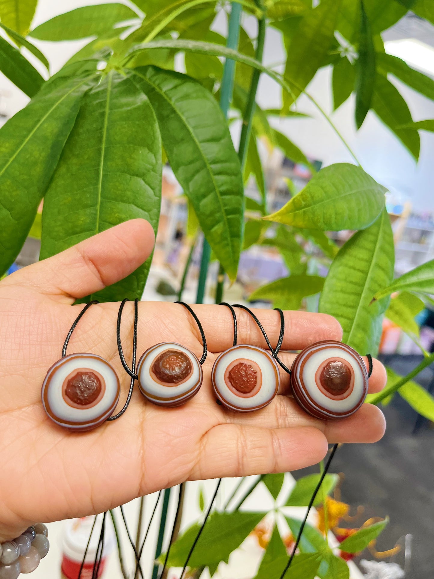 Carnelian Red Agate eye Necklace