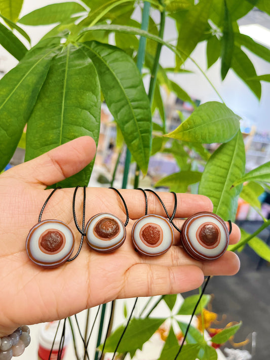 Carnelian Red Agate eye Necklace