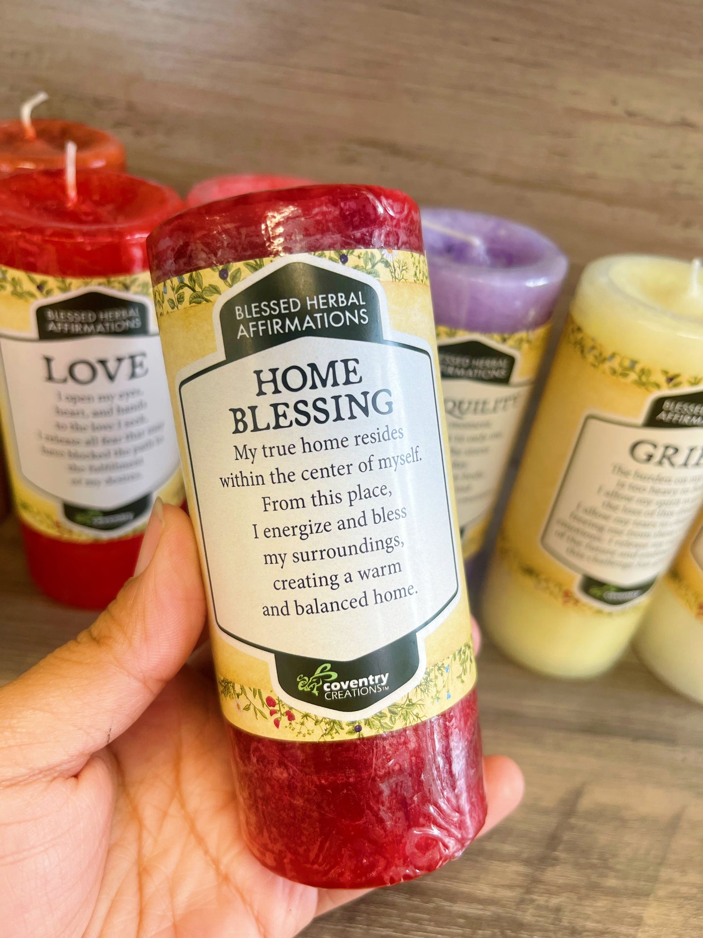 Intention candle Blessed Herbal Pillar Candles