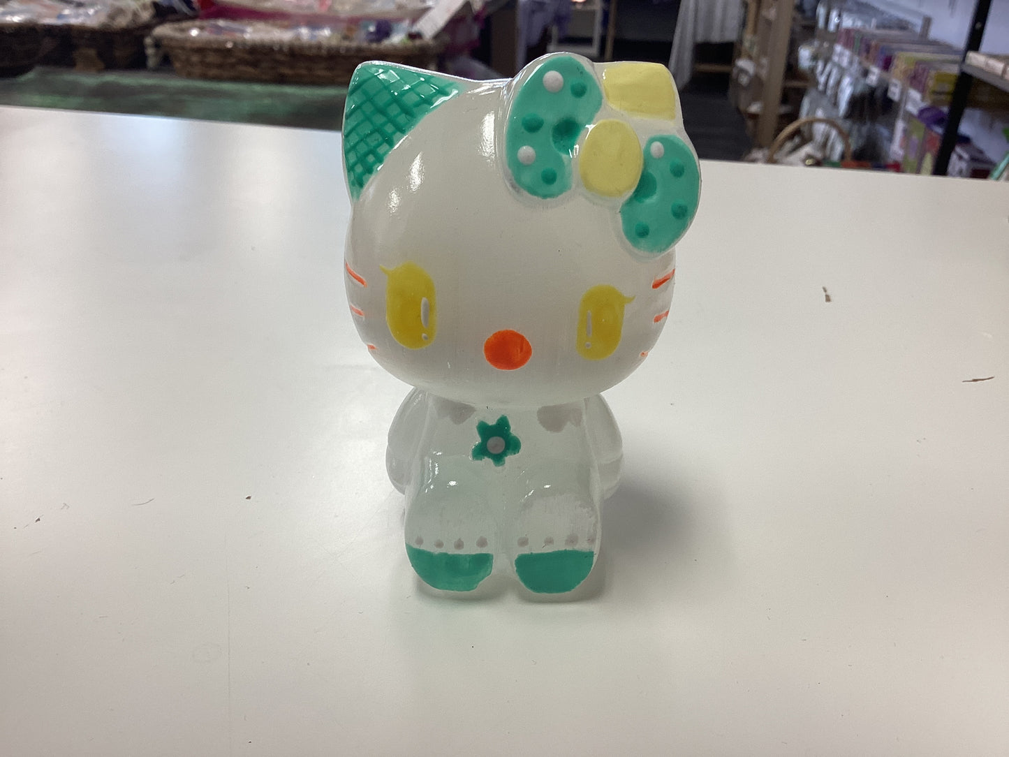 Hello Kitty Selenite Hand Painted Carving