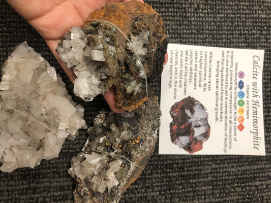 Calcite with Hemmimorphite