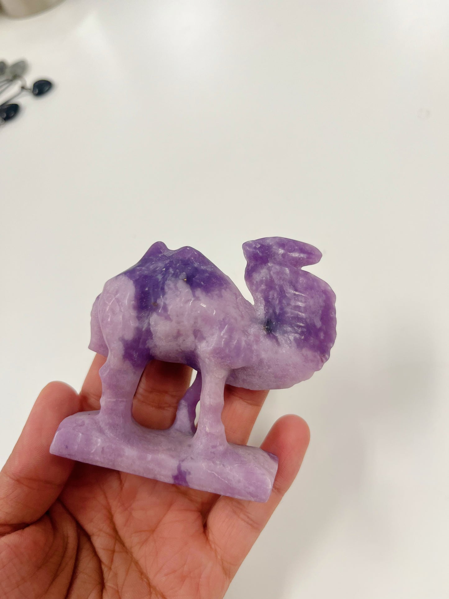 Camel Lepidolite Carving