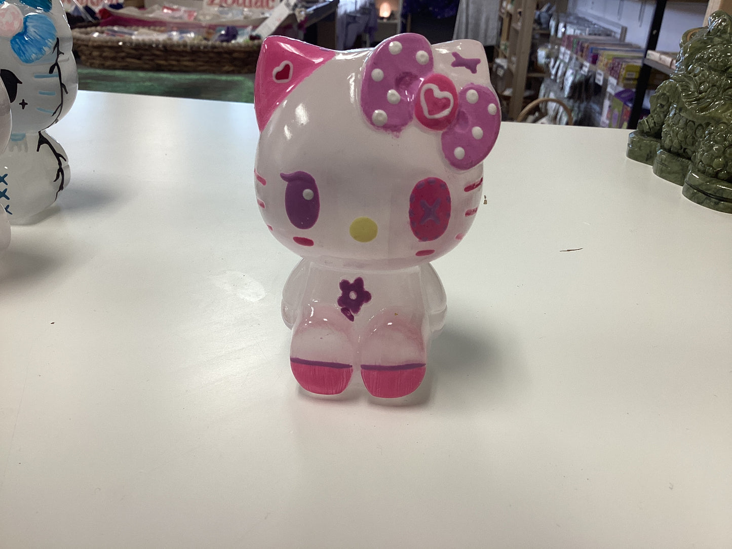 Hello Kitty Selenite Hand Painted Carving