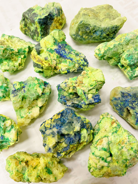 Chrysocolla Lapis Lazuli 
with Quartz Natural Gemstone Rough