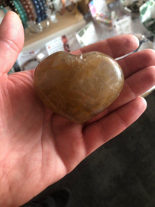 Golden Healer Quartz Heart