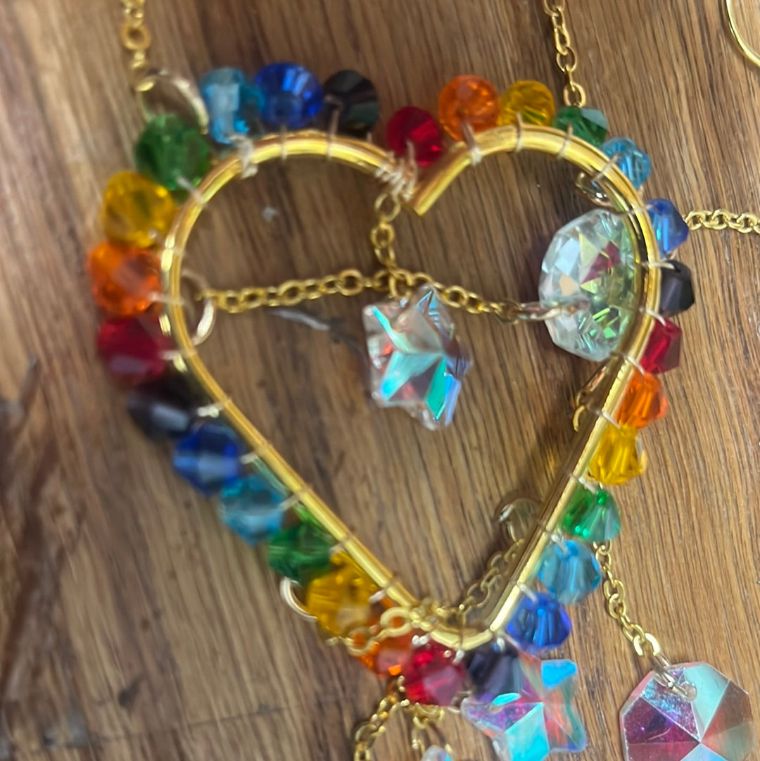 7 Chakra Heart and Star Sun Catcher