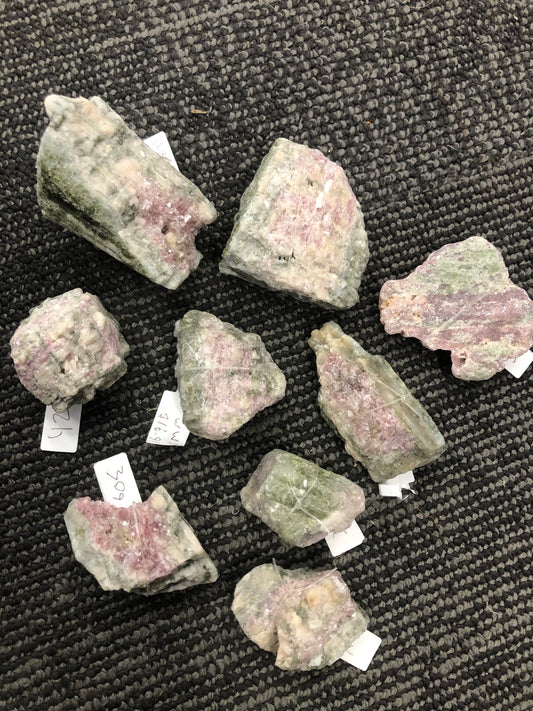 Rough Watermelon Tourmaline Clusters