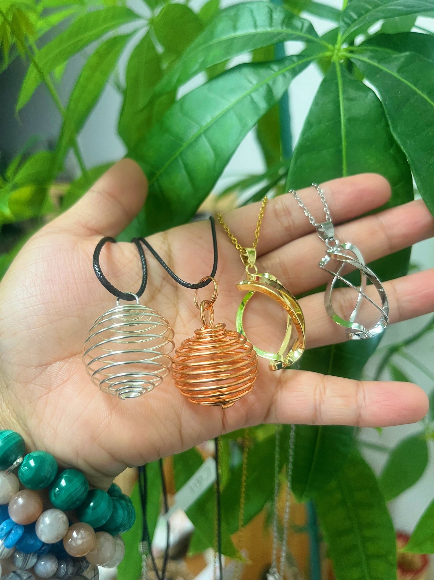 Gemstone Cage pendant CYO Necklace (no crystal included )