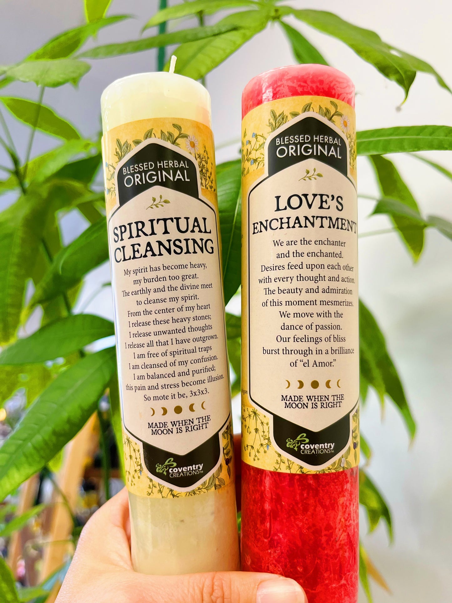 Intention candle Blessed Herbal Pillar Candles