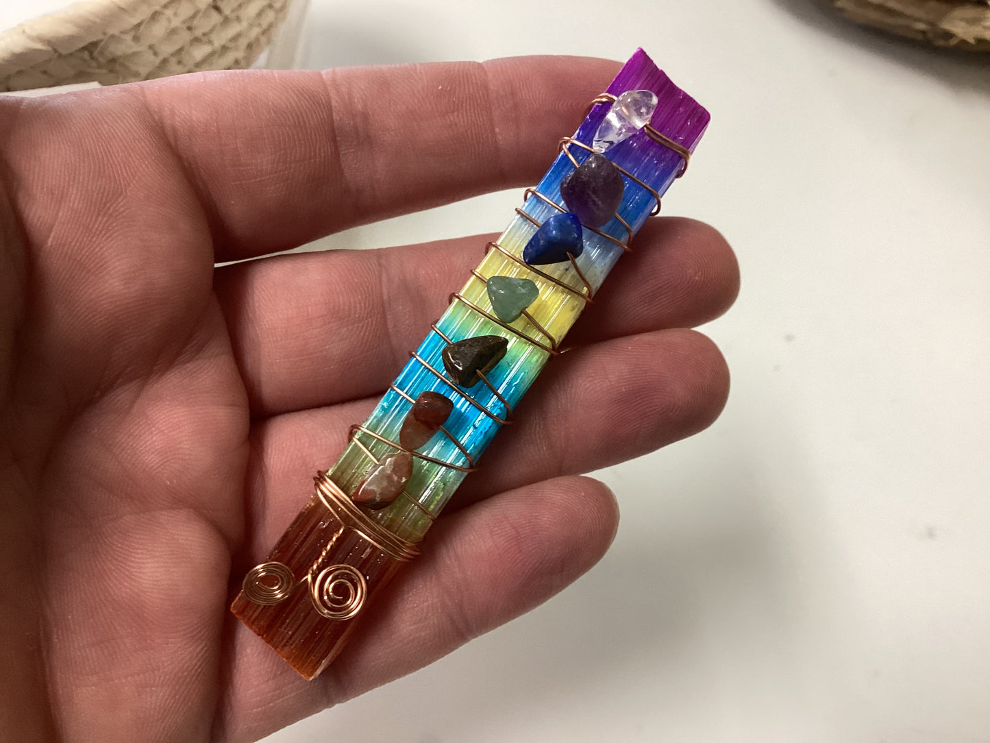 Chakra Selenite Stick
