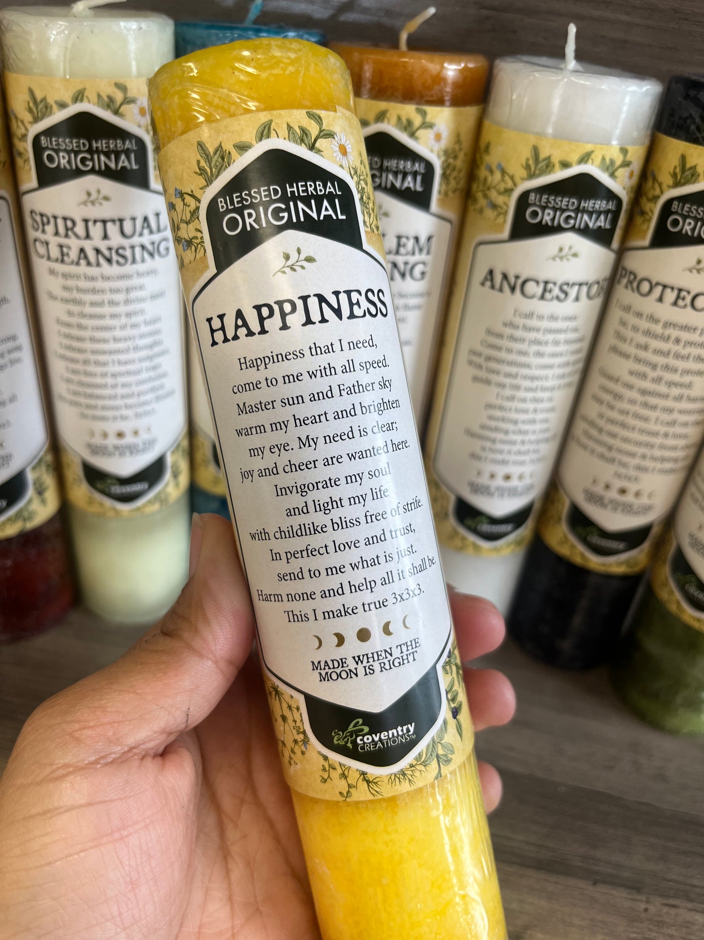 Intention candle Blessed Herbal Pillar Candles