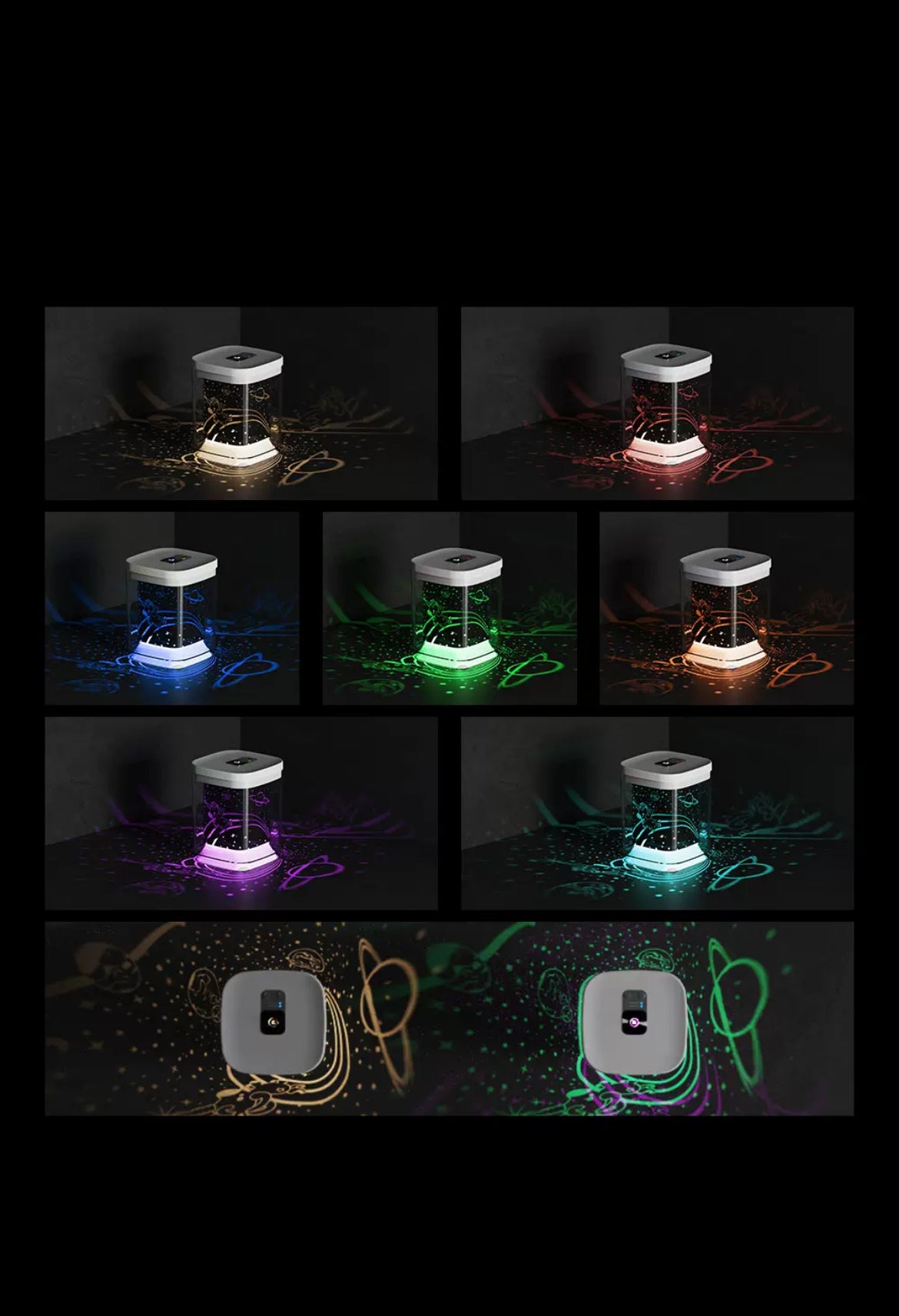 7-Color LED Essential Oil Diffuser with Projection Effects