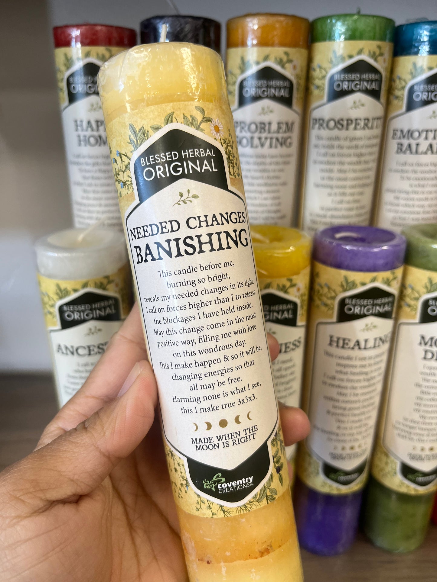 Intention candle Blessed Herbal Pillar Candles