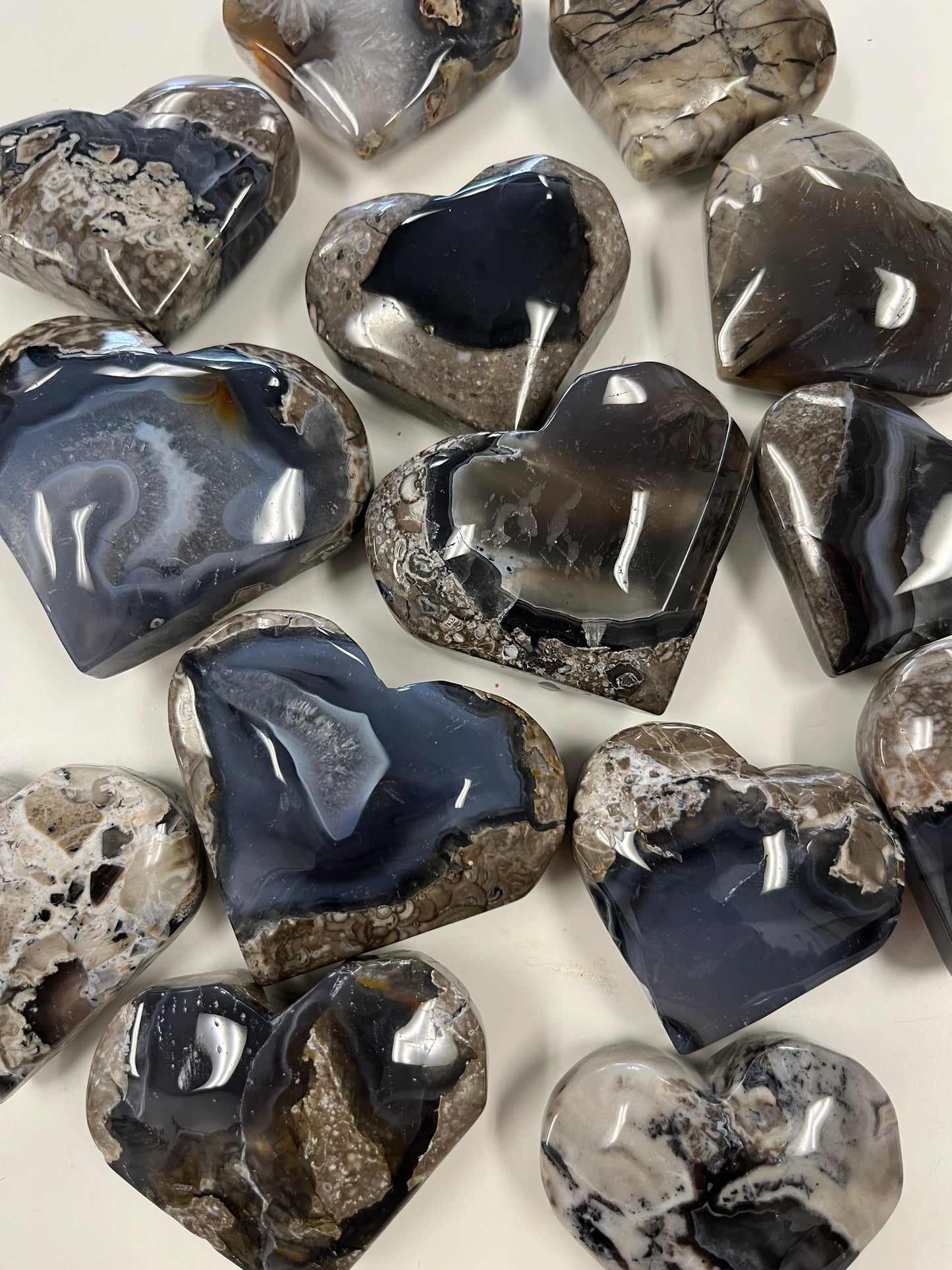 Volcano Agate Hearts