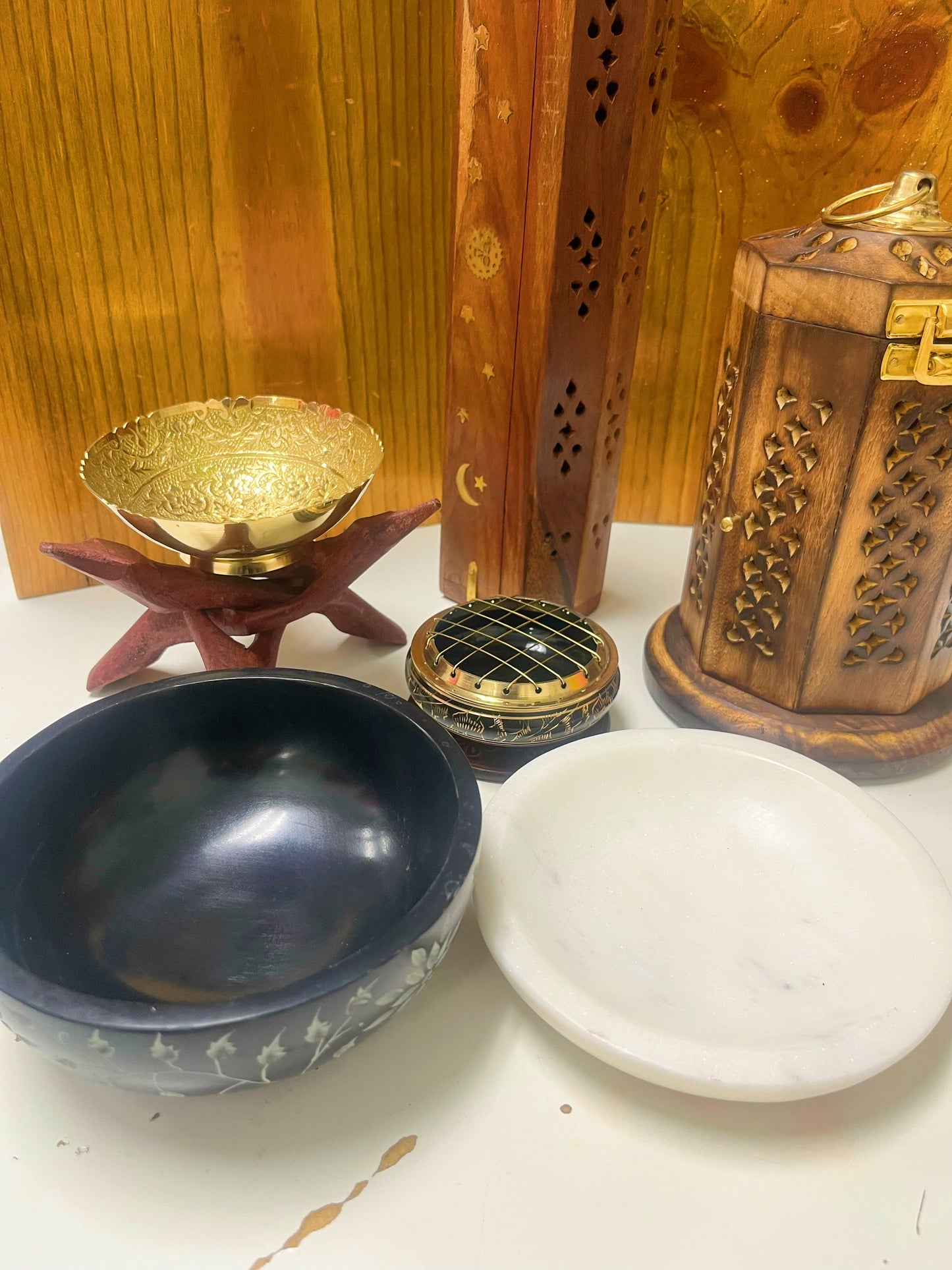 Brass Carved Screen Charcoal Burner