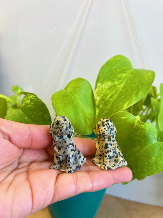 Dalmatian Jasper Dog Carving