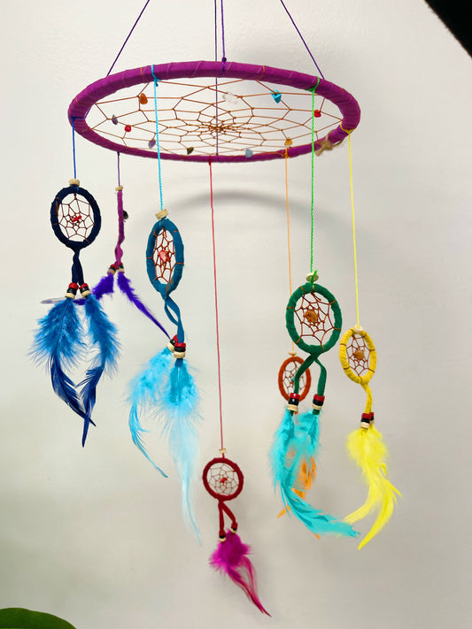 Dreamcatcher feather mobile chakra