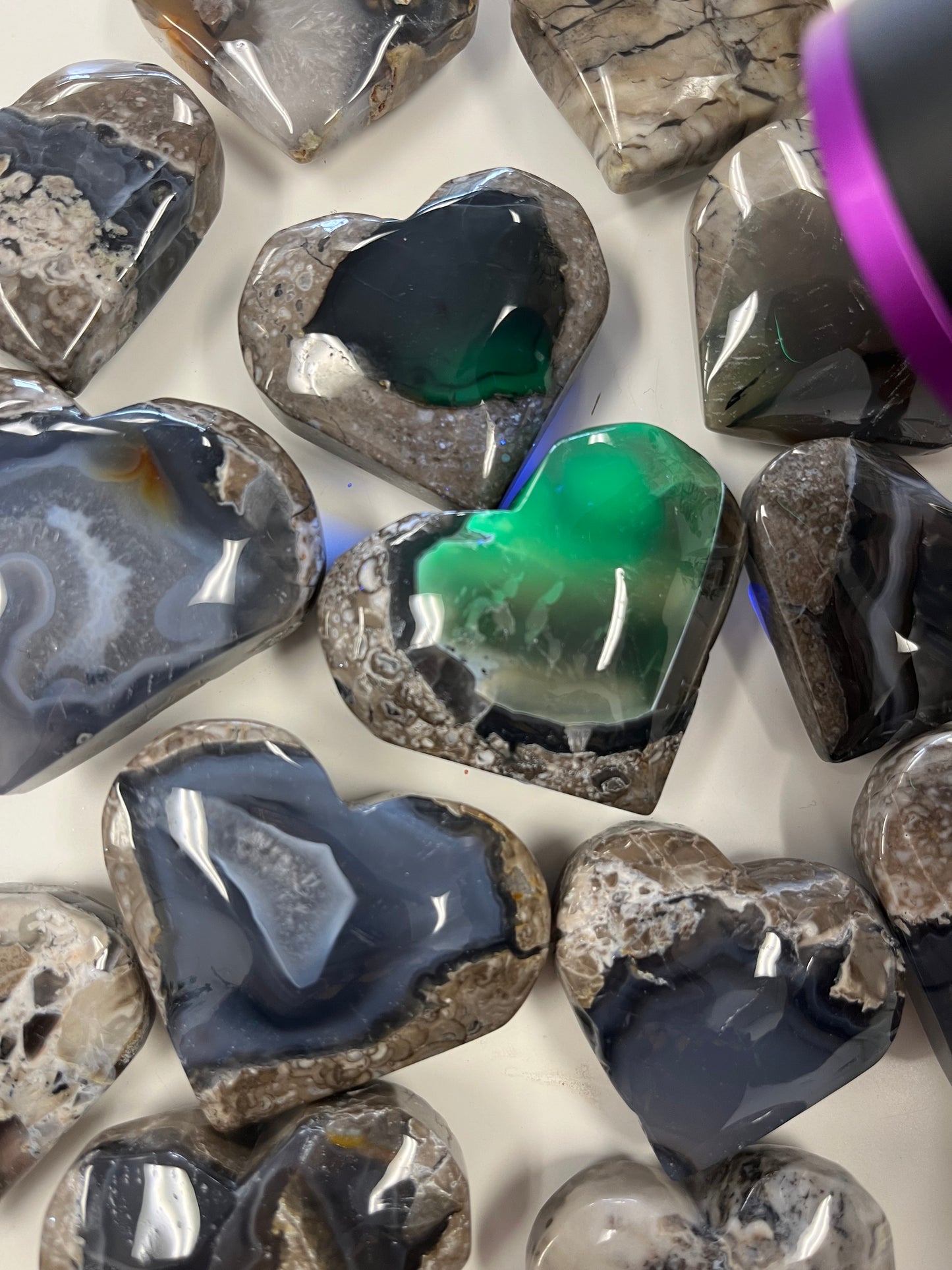 Volcano Agate Hearts