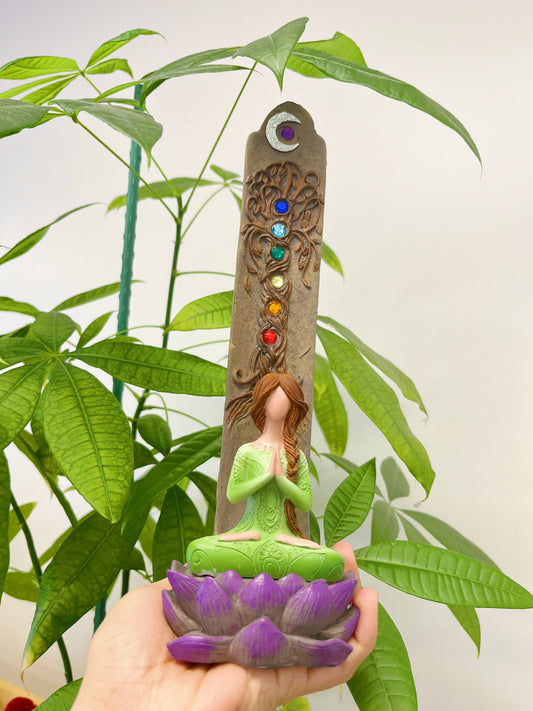 Yoga lady Incense Holder Polyresin