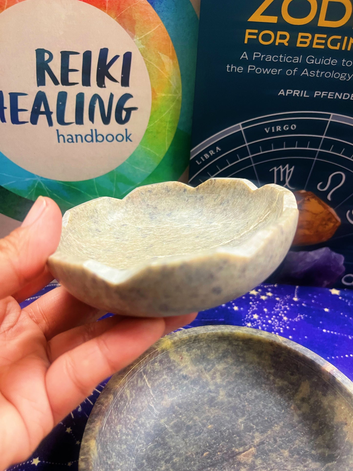 Lotus Flower Soap Stone Smudge Bowl