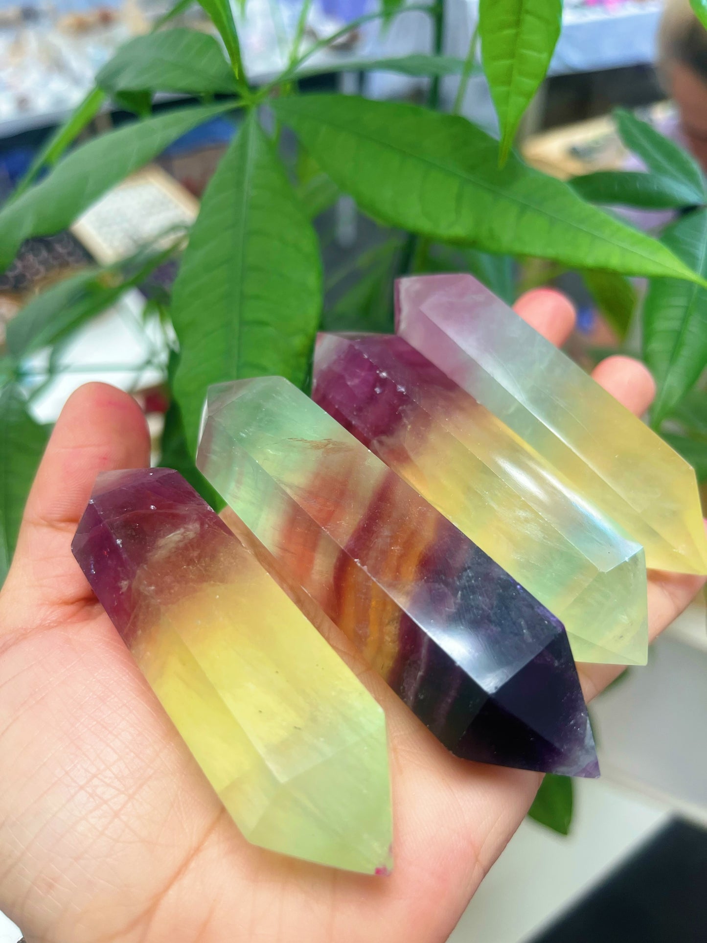 Watermelon Fluorite Tower DT point