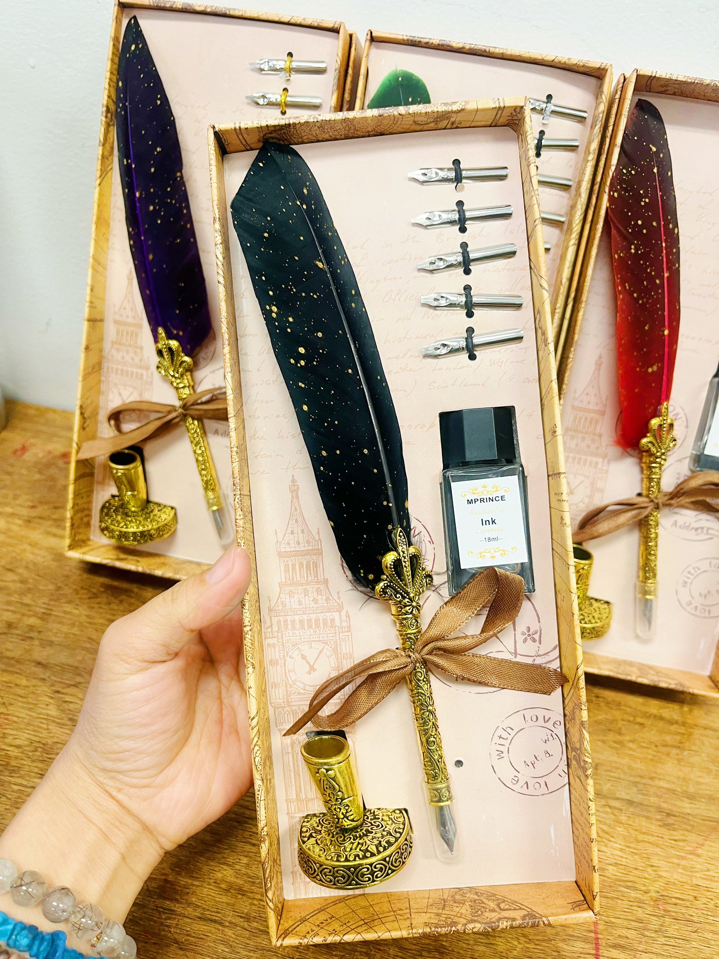 Feather Pen with ink Gift Set