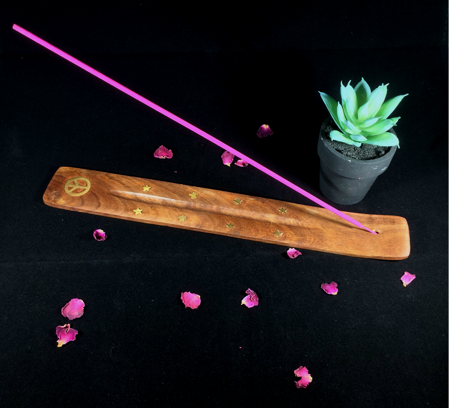 Wood Inlay Incense Stick Burner