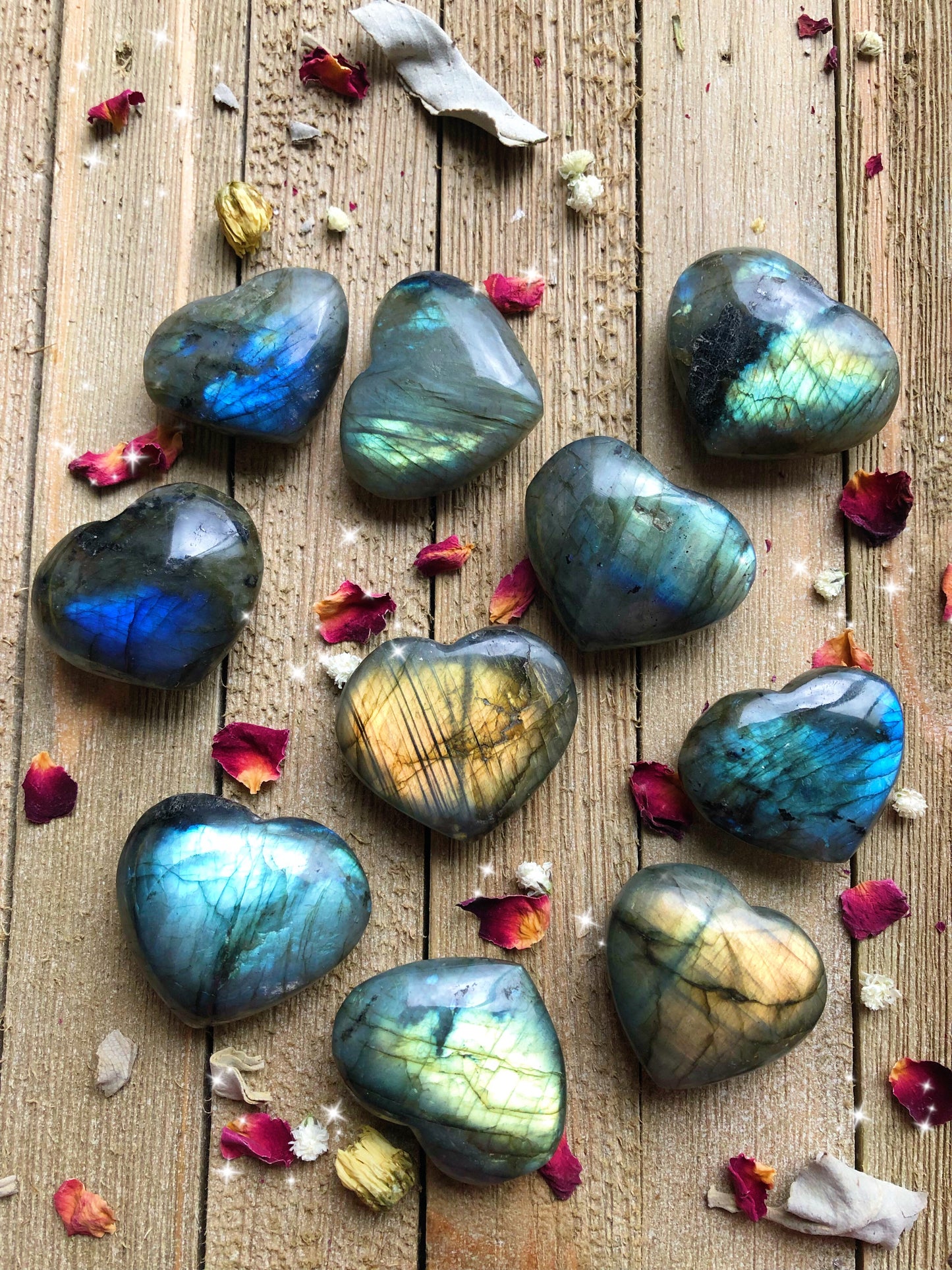 Labradorite Hearts 30mm