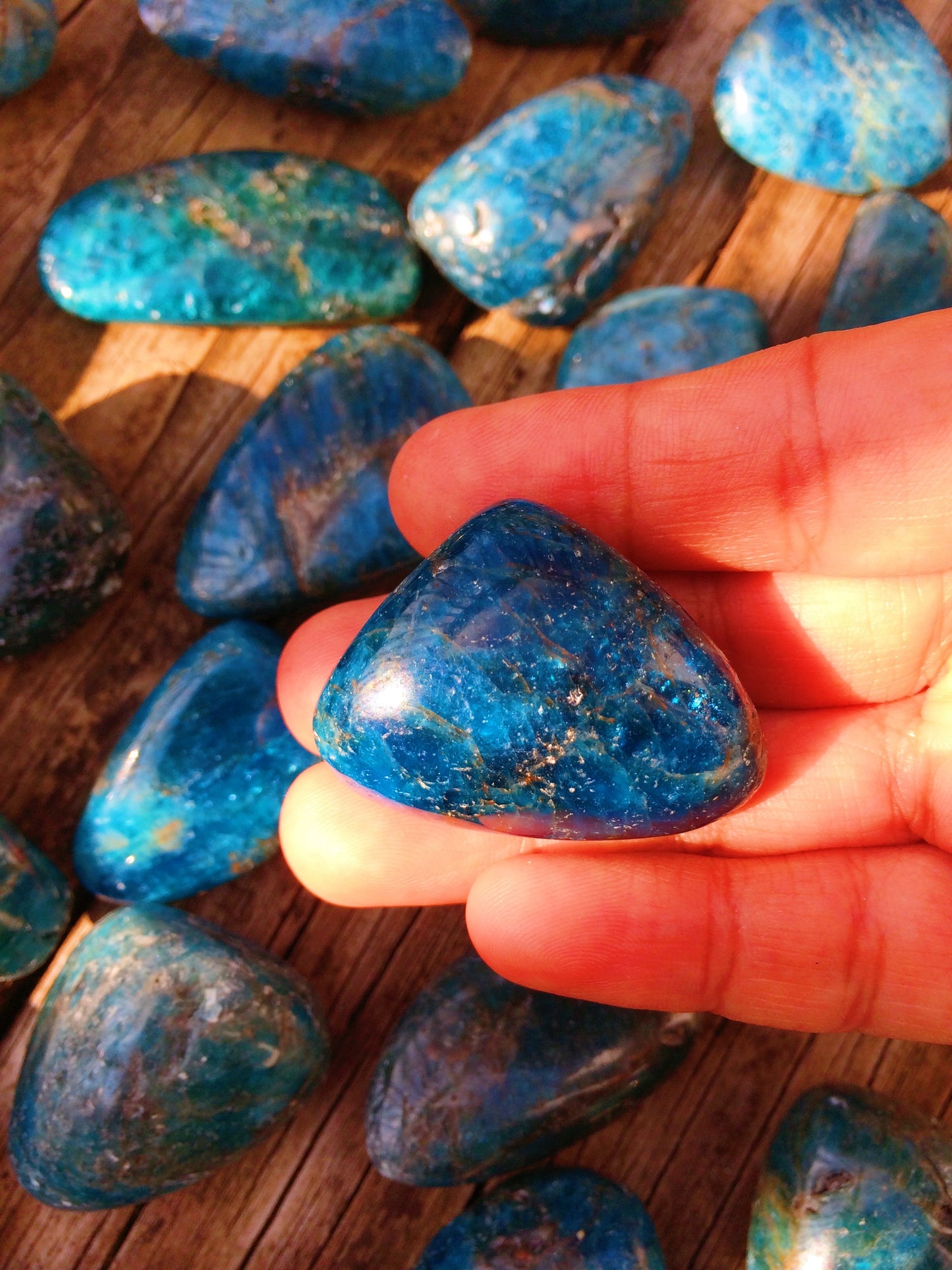 Blue Apatite Tumbled