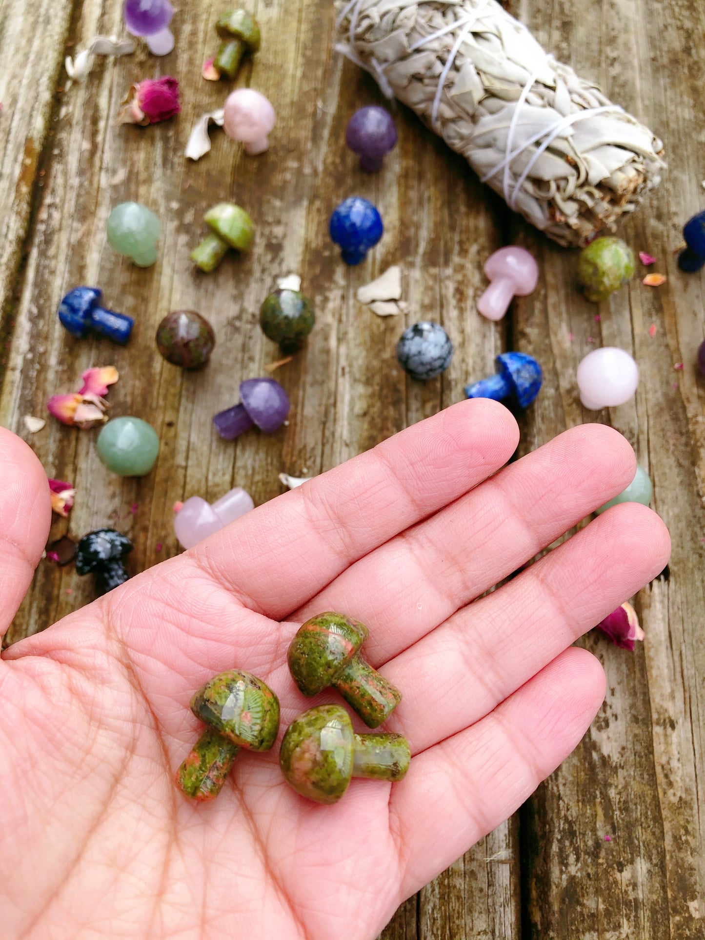 Blue Fluorite Mushroom Necklace