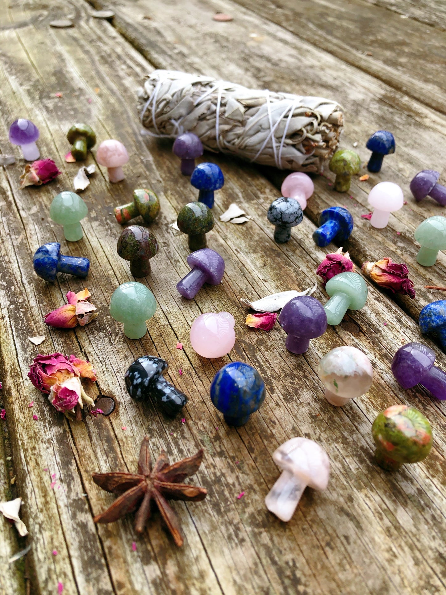 Blue Fluorite Mushroom Necklace
