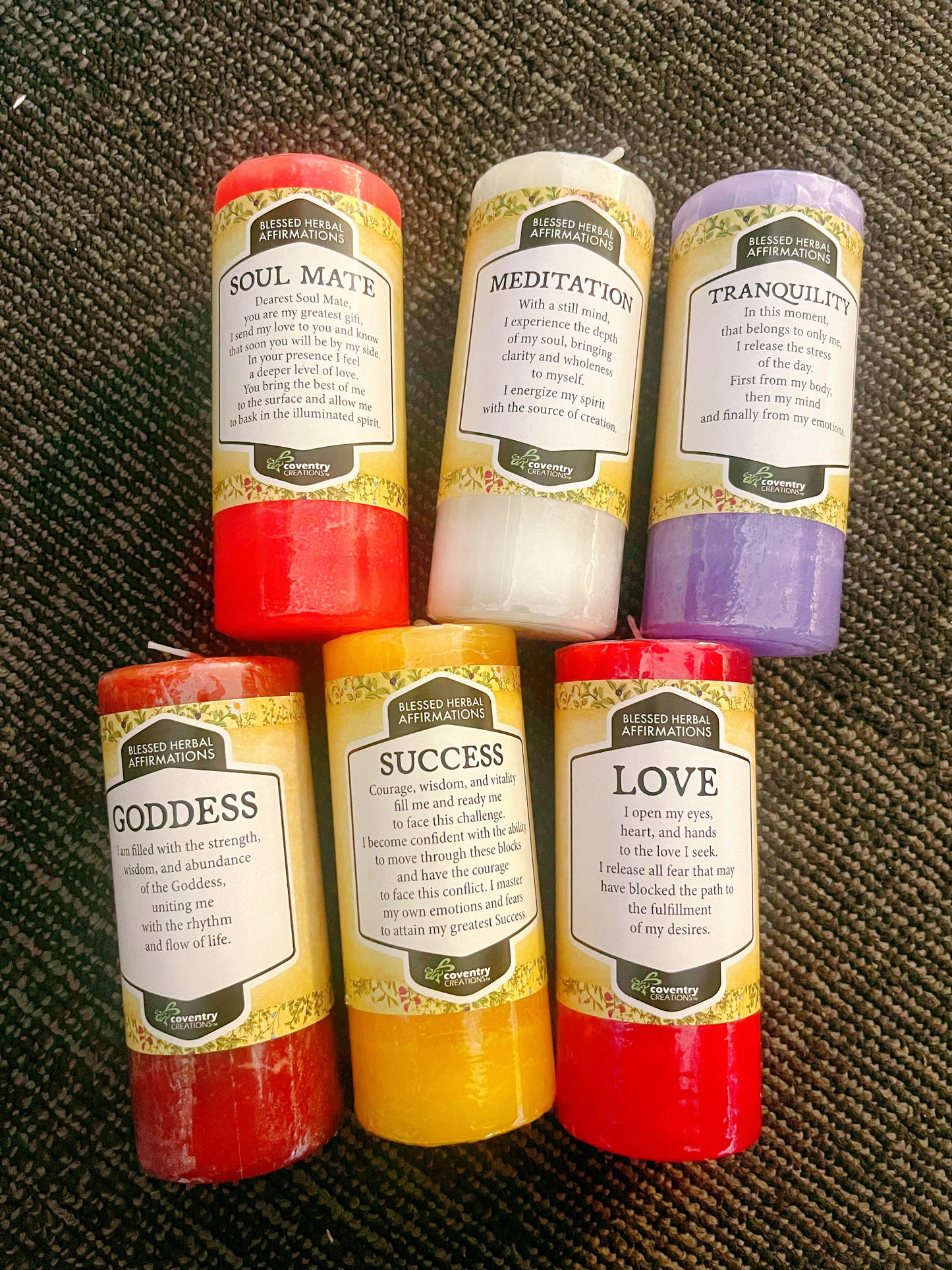 Herbal Affirmation Candles 4”