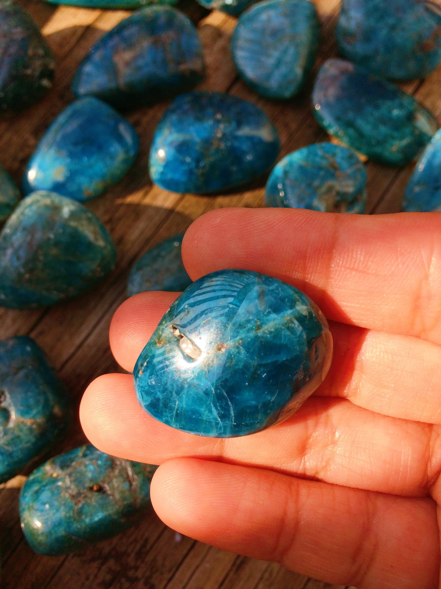 Blue Apatite Tumbled