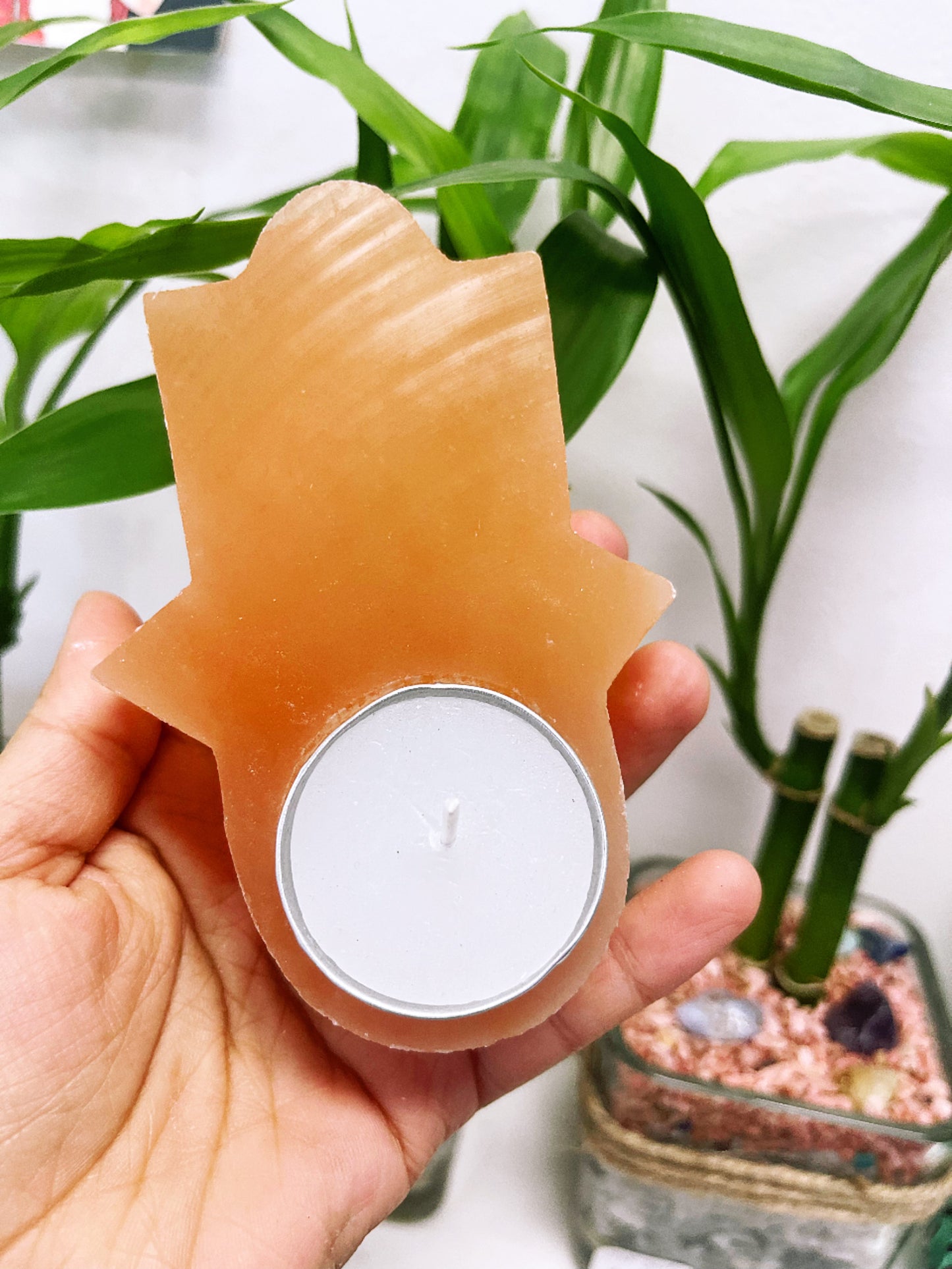 Selenite T-Light Holder