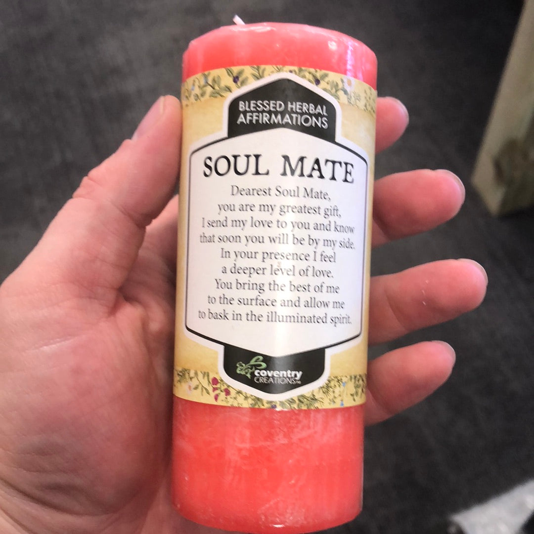 Herbal Affirmation Candles 4”