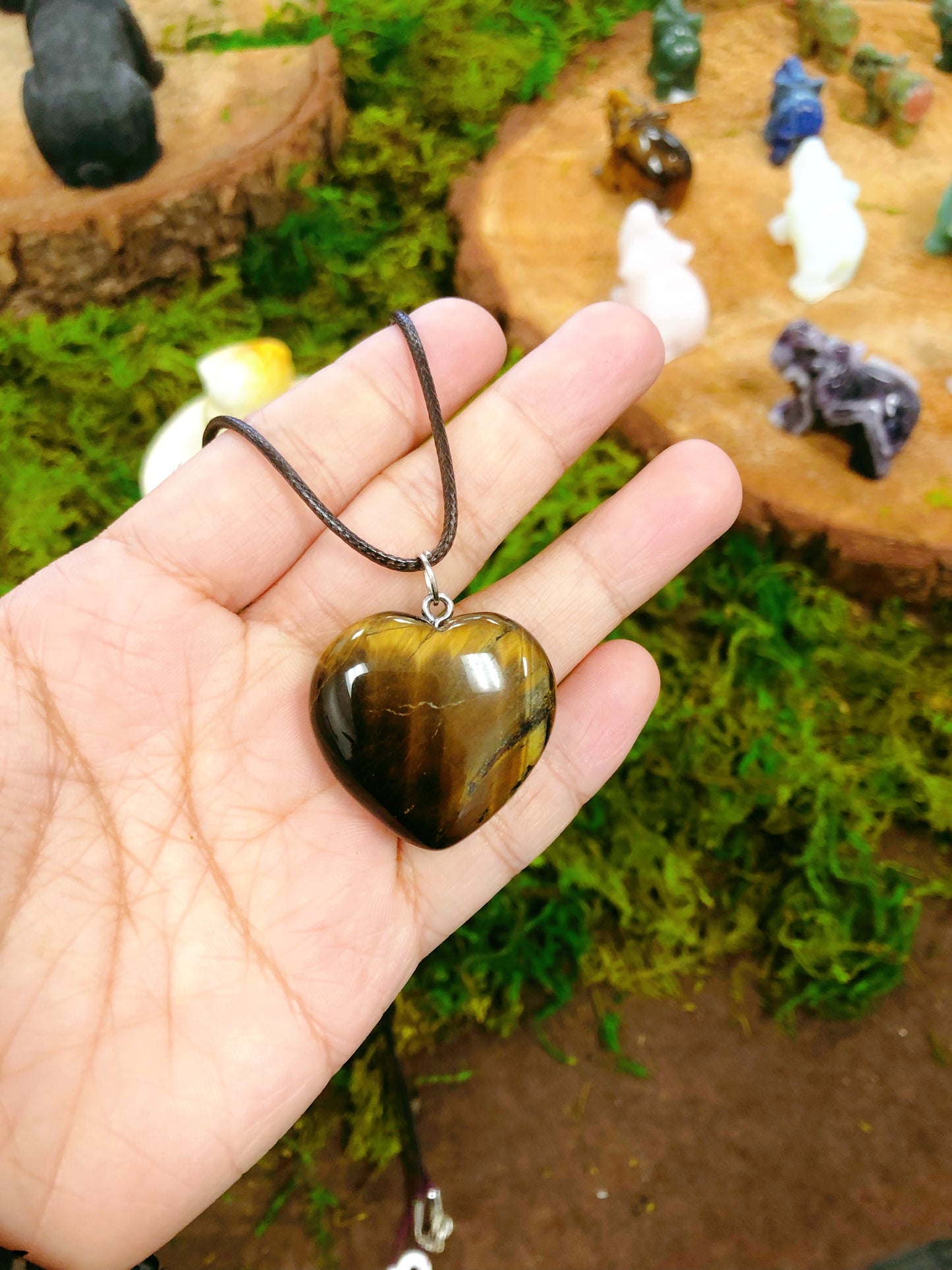 Puffy heart necklace about 1”
