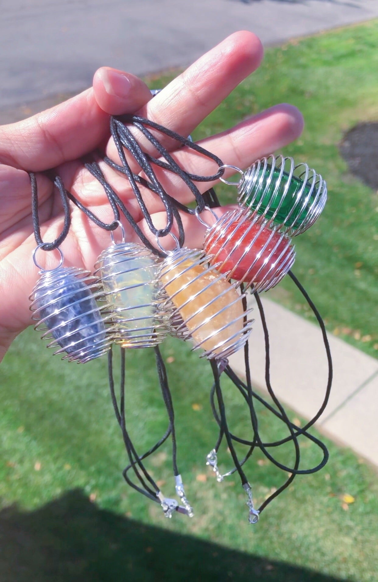 Gemstone Cage pendant CYO Necklace (no crystal included )