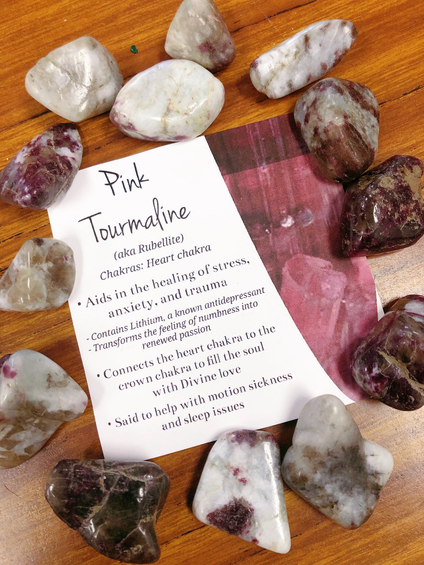 Pink Tourmaline Tumbled
