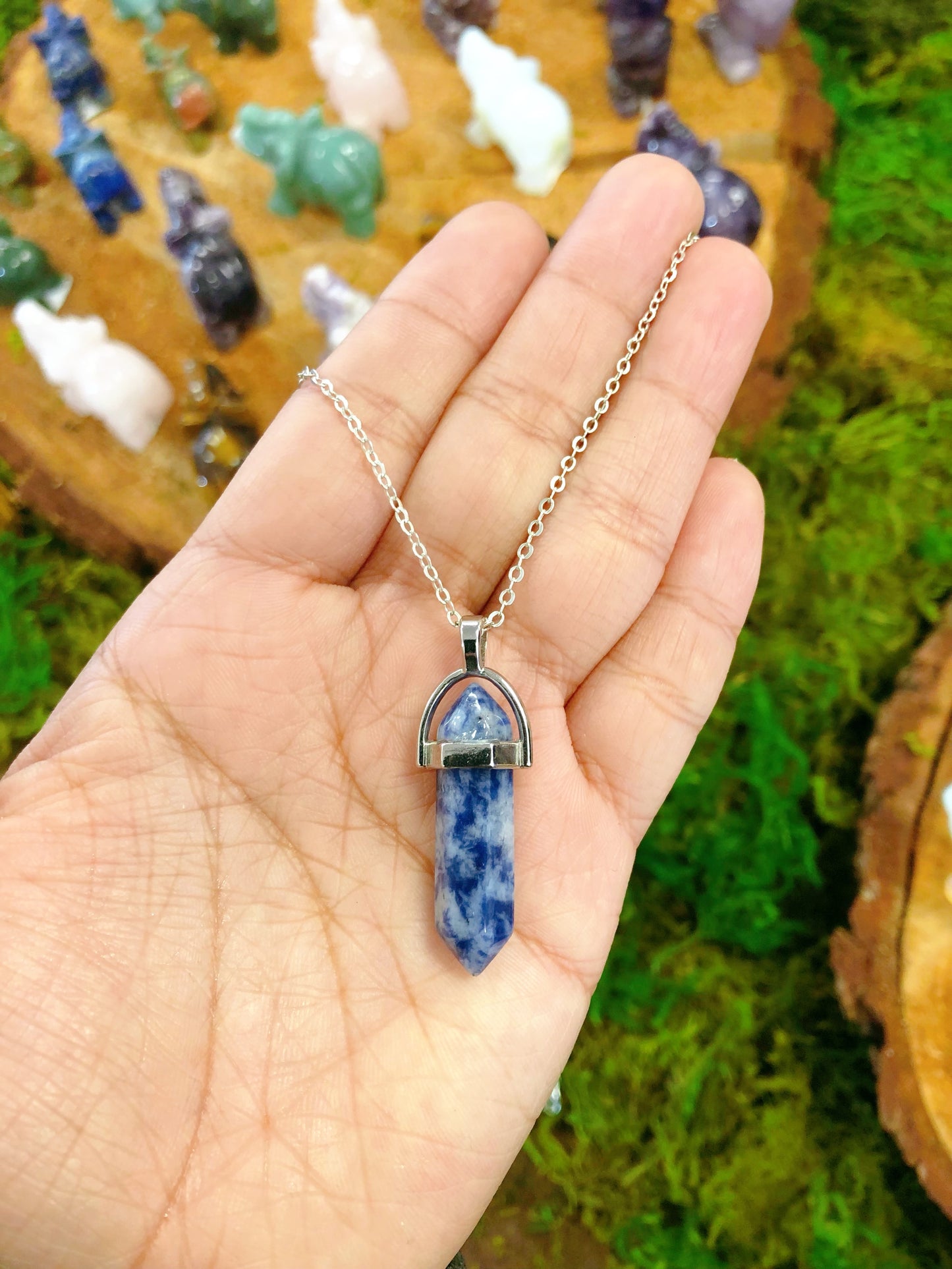 Double Terminated Crystal Point Necklaces