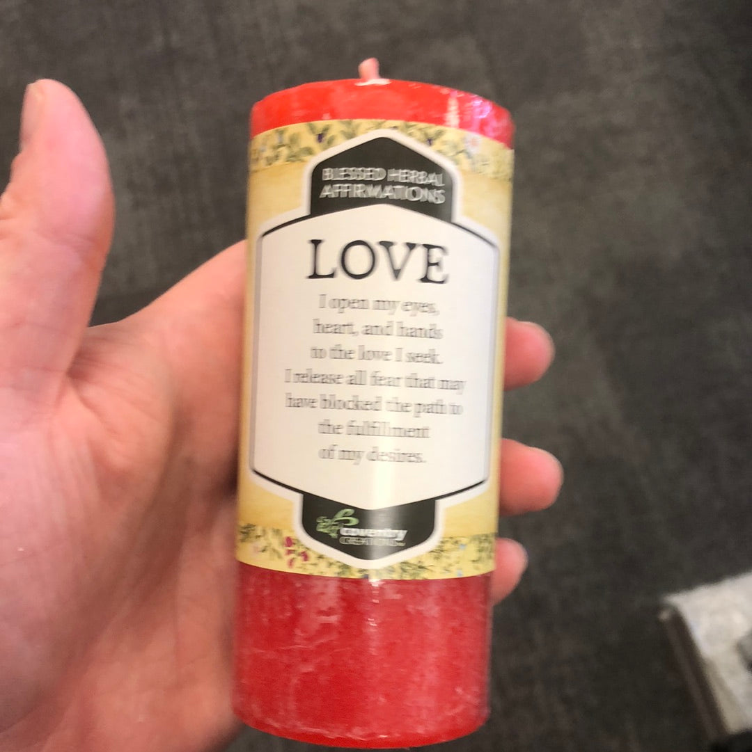 Herbal Affirmation Candles 4”