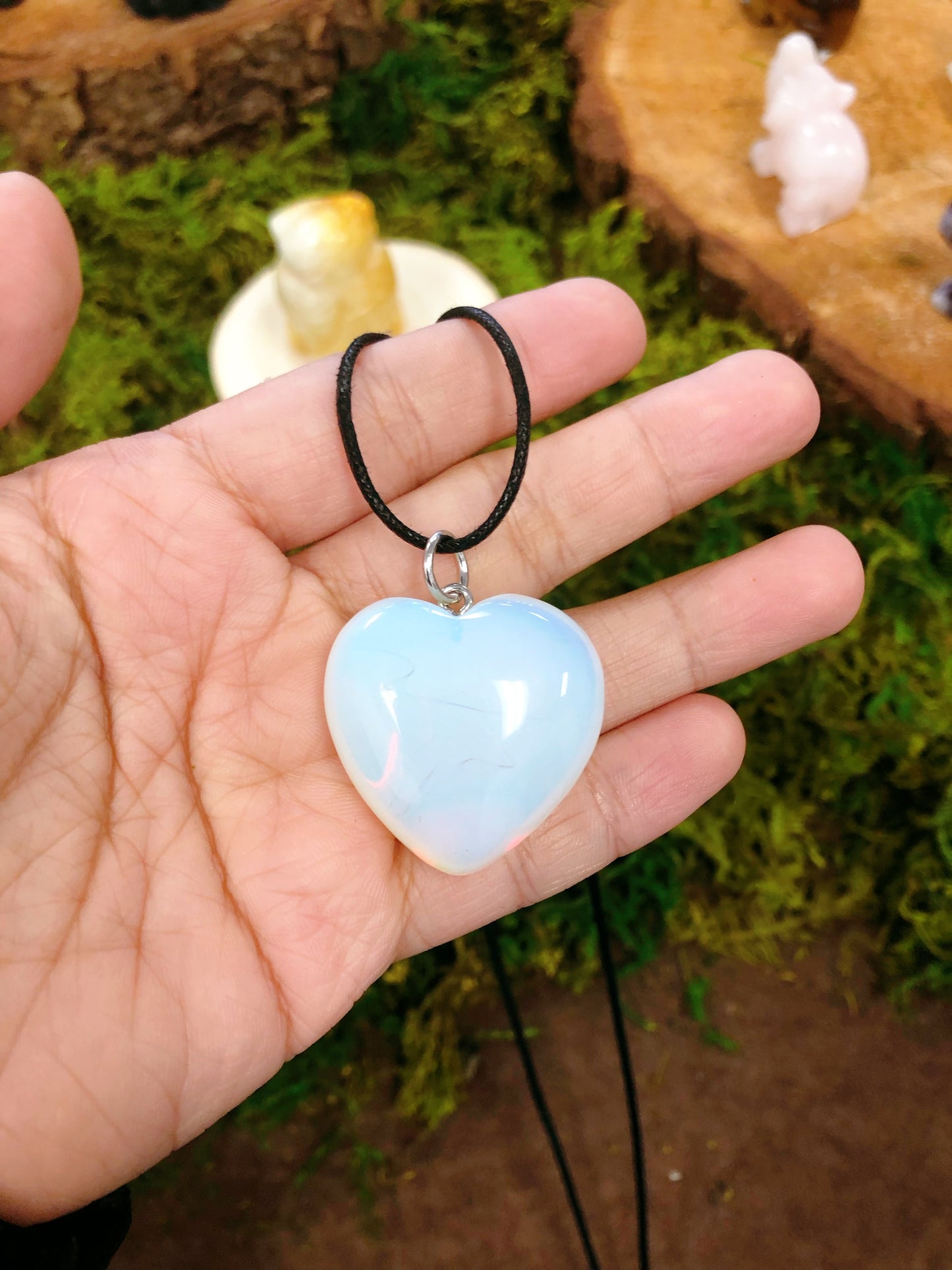 Puffy heart necklace about 1”