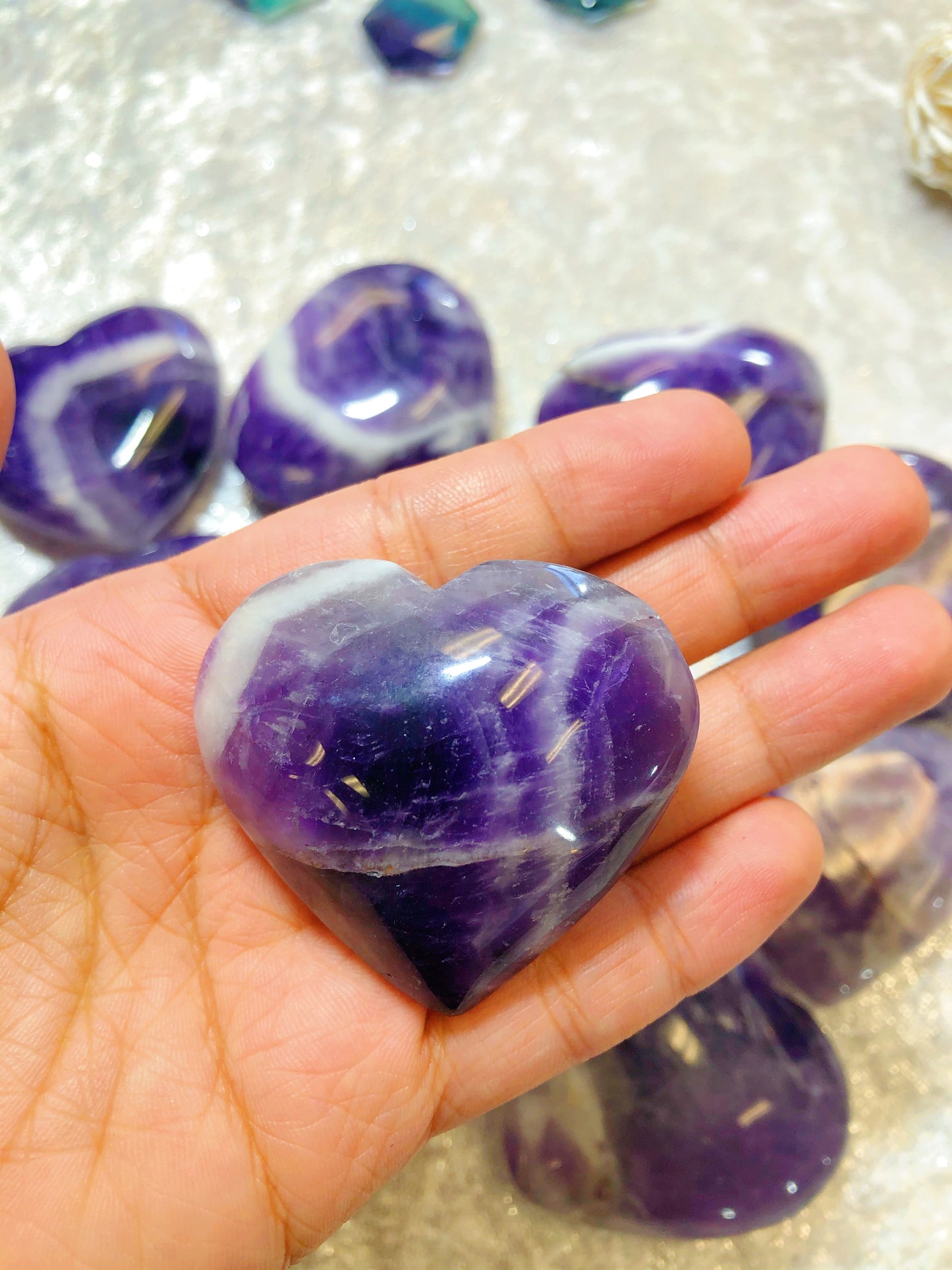 Amethyst Hearts 30mm