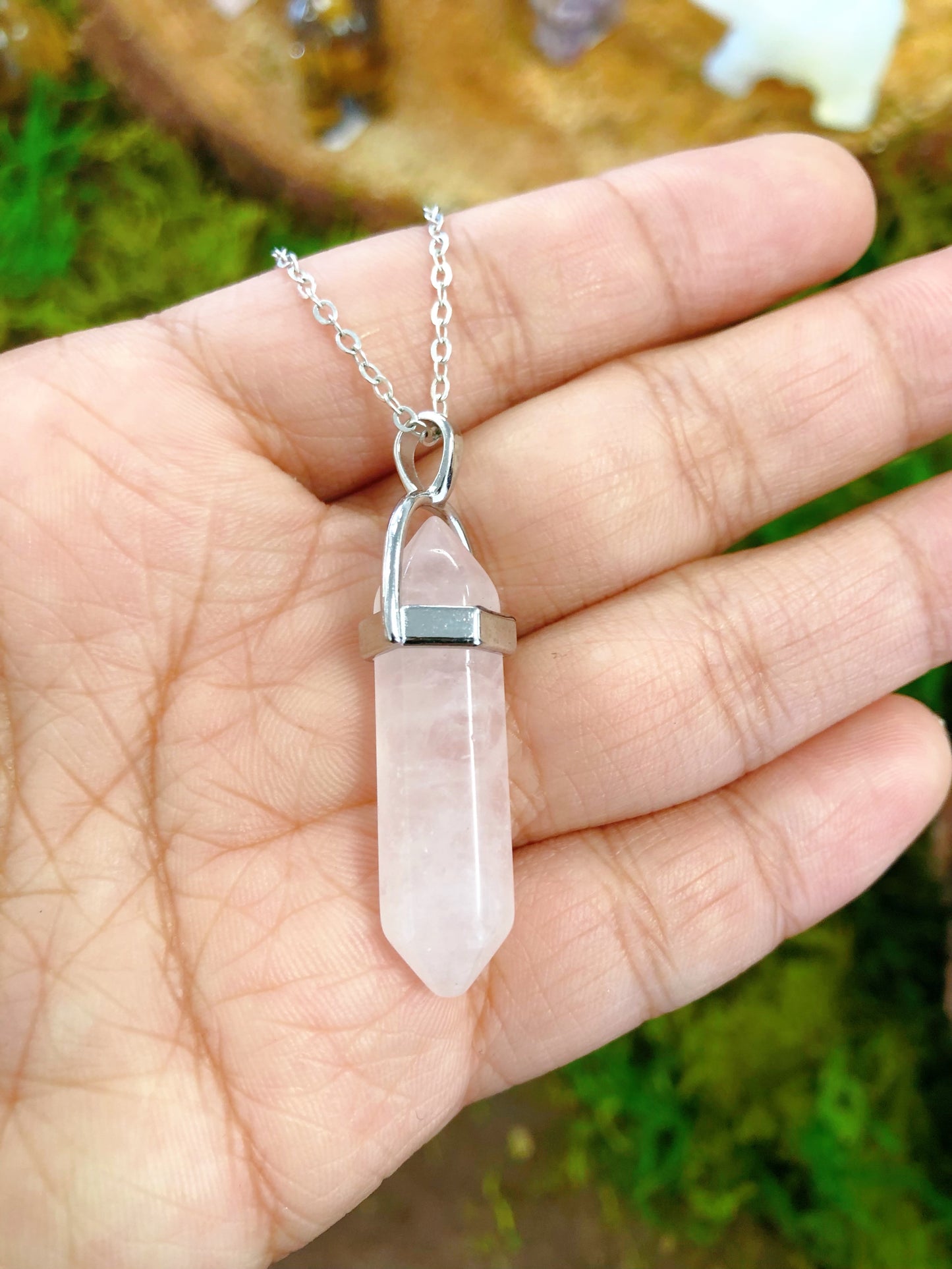 Double Terminated Crystal Point Necklaces
