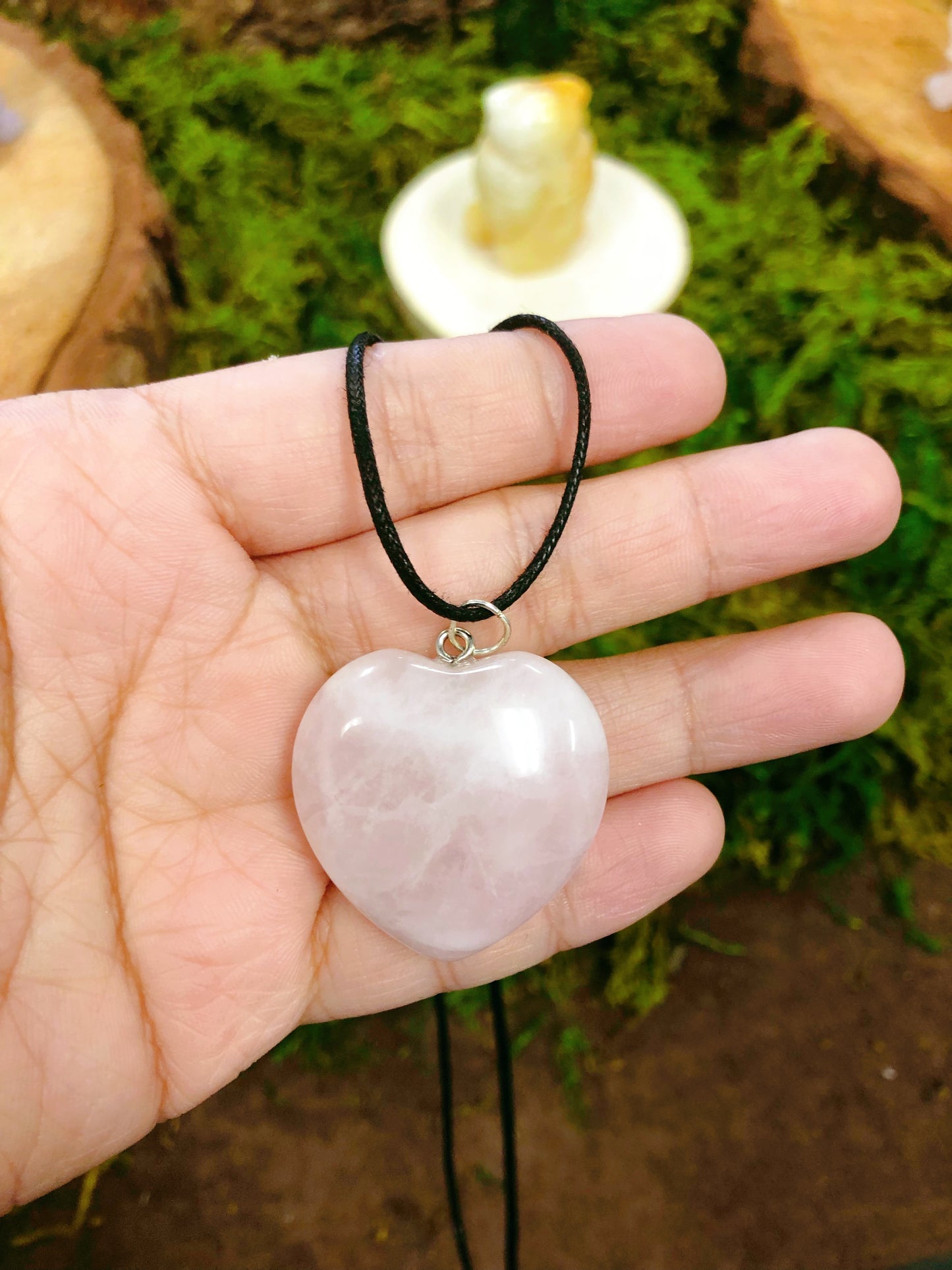 Puffy heart necklace about 1”