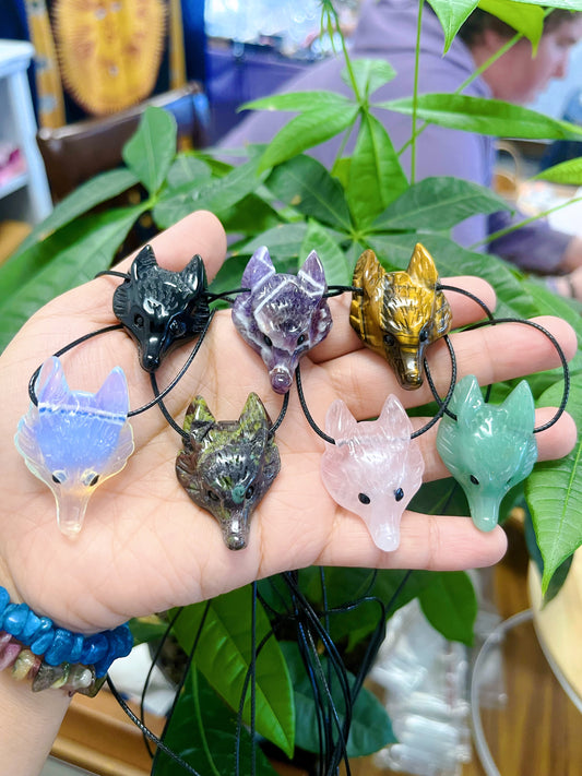 Wolf Carving Necklaces