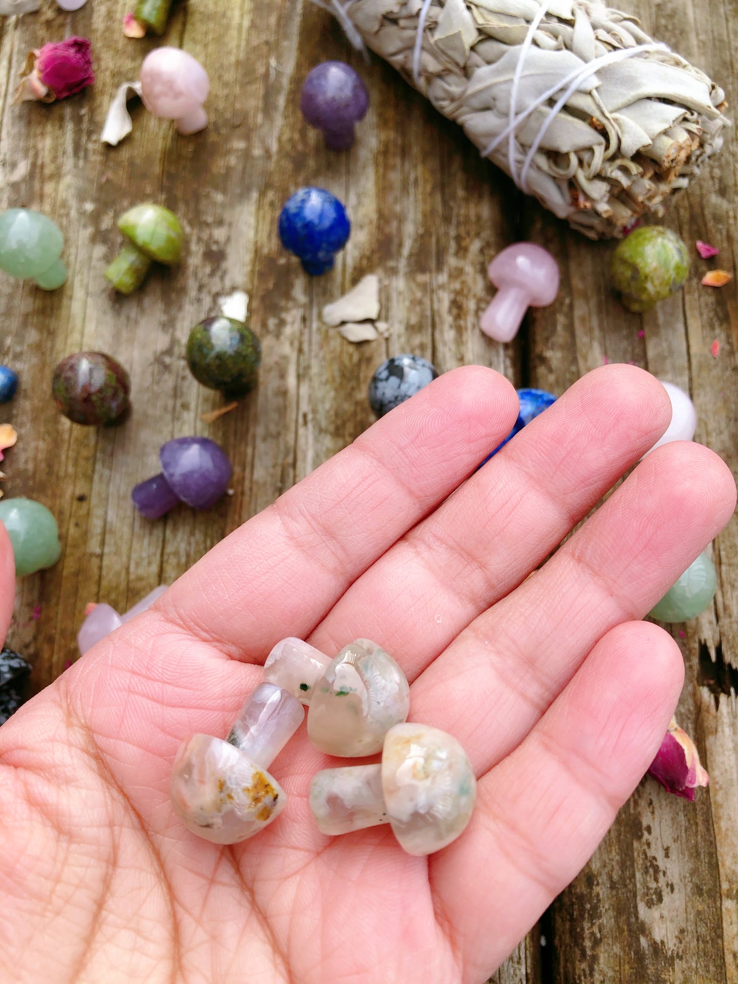 Blue Fluorite Mushroom Necklace