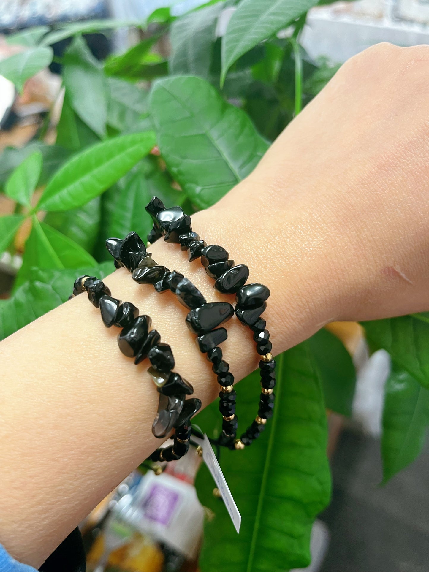 Crystal Chips with Beads Woven Bracelets