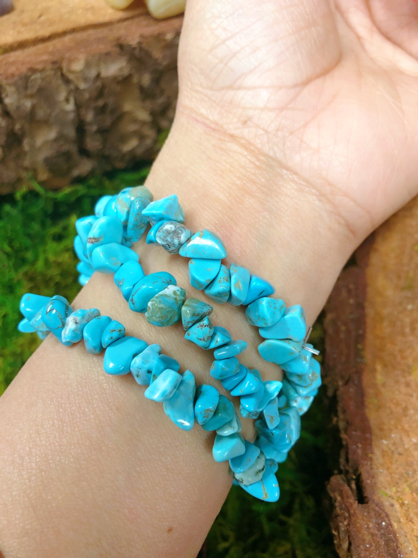 Blue Howlite Chip Bracelet