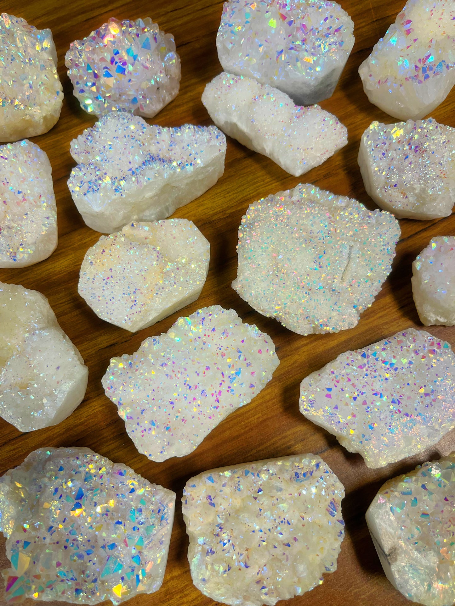 Angel Aura Quartz Clusters